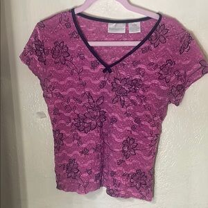 Floral Pink Lace Top